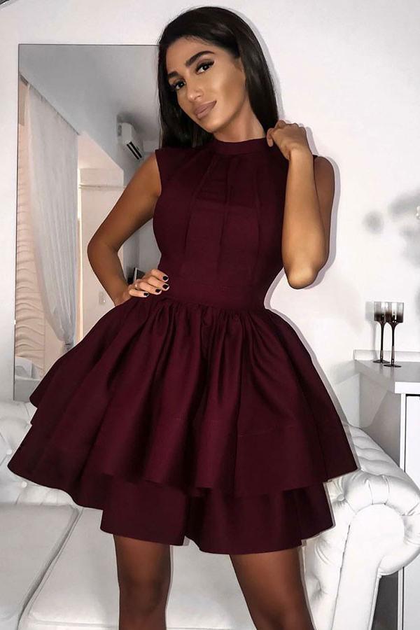 maroon mini dress